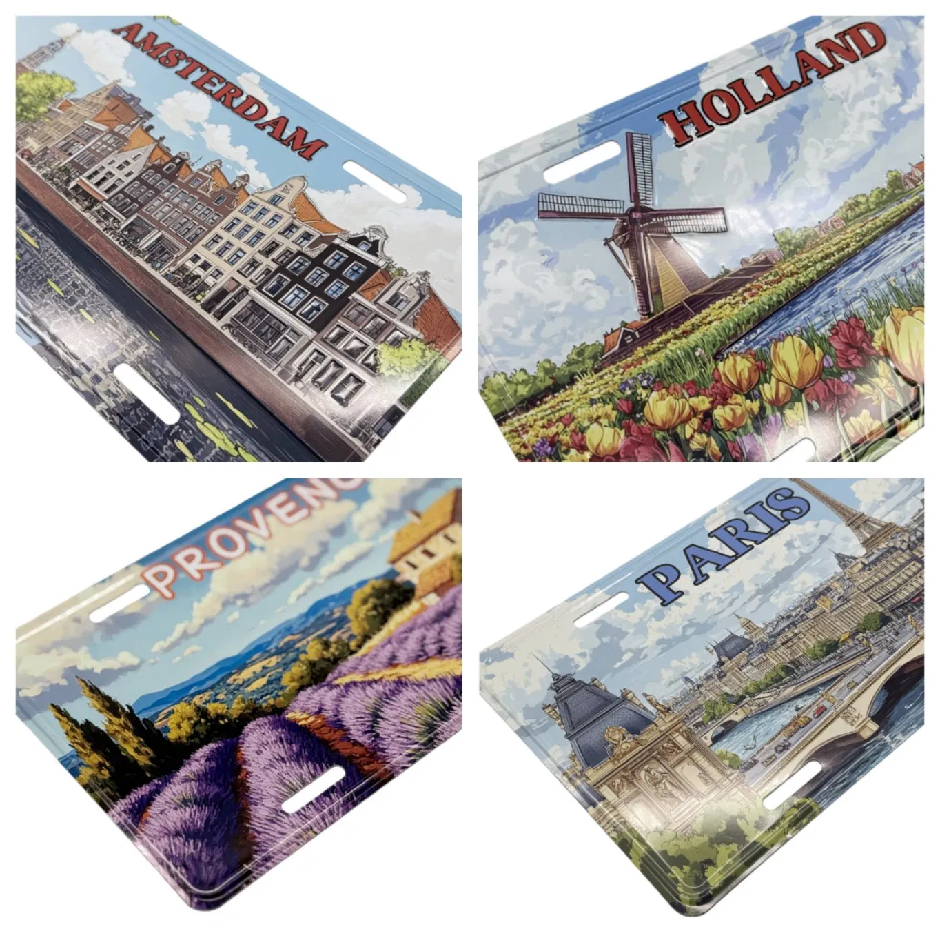 Souvenirs License Plate Metal Decorative Wall Hang Aluminum Embossed Print Tourism Novelty