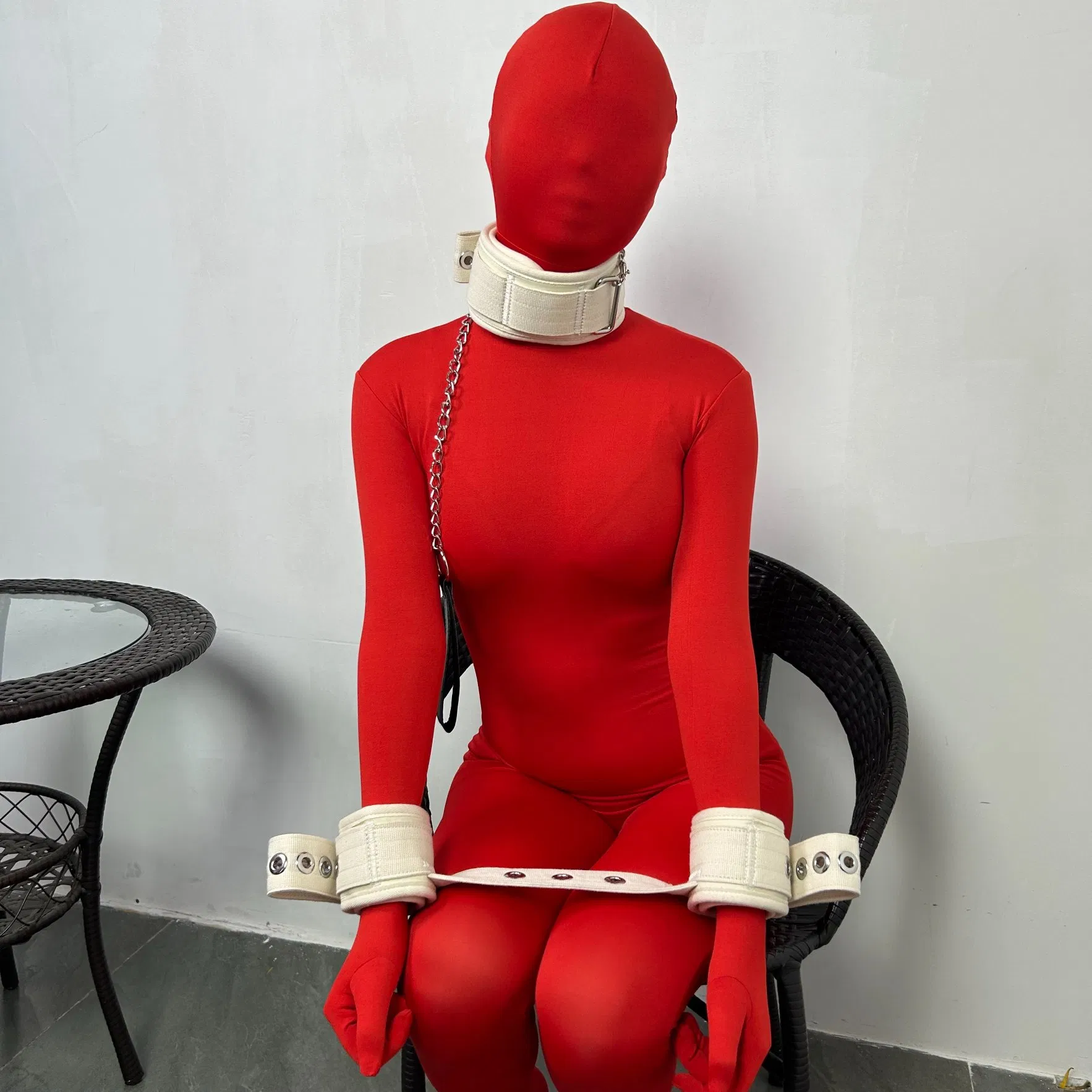 Bondage Collar Set with Handcuffs Choker Leash Cotton Strap Wrist Segufix Restraints Bdsm Game Adult Sex Toys Adjustable Adult Toy