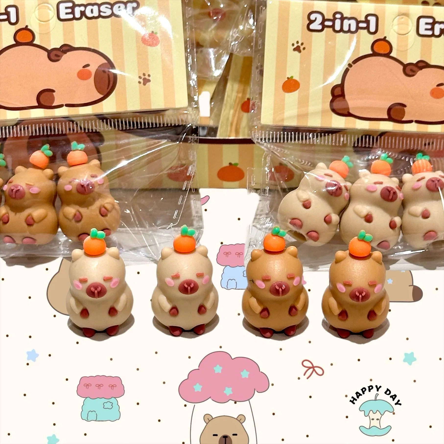 Capibala High-Aesthetic Multifunctional Eraser Pencil Case Wholesale