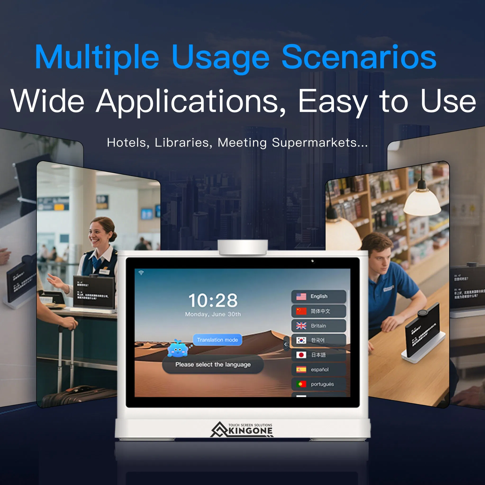 Ai Powered Translator Device with Visual Error Correction Supports 37 Languages for Front Desk and Customer Service