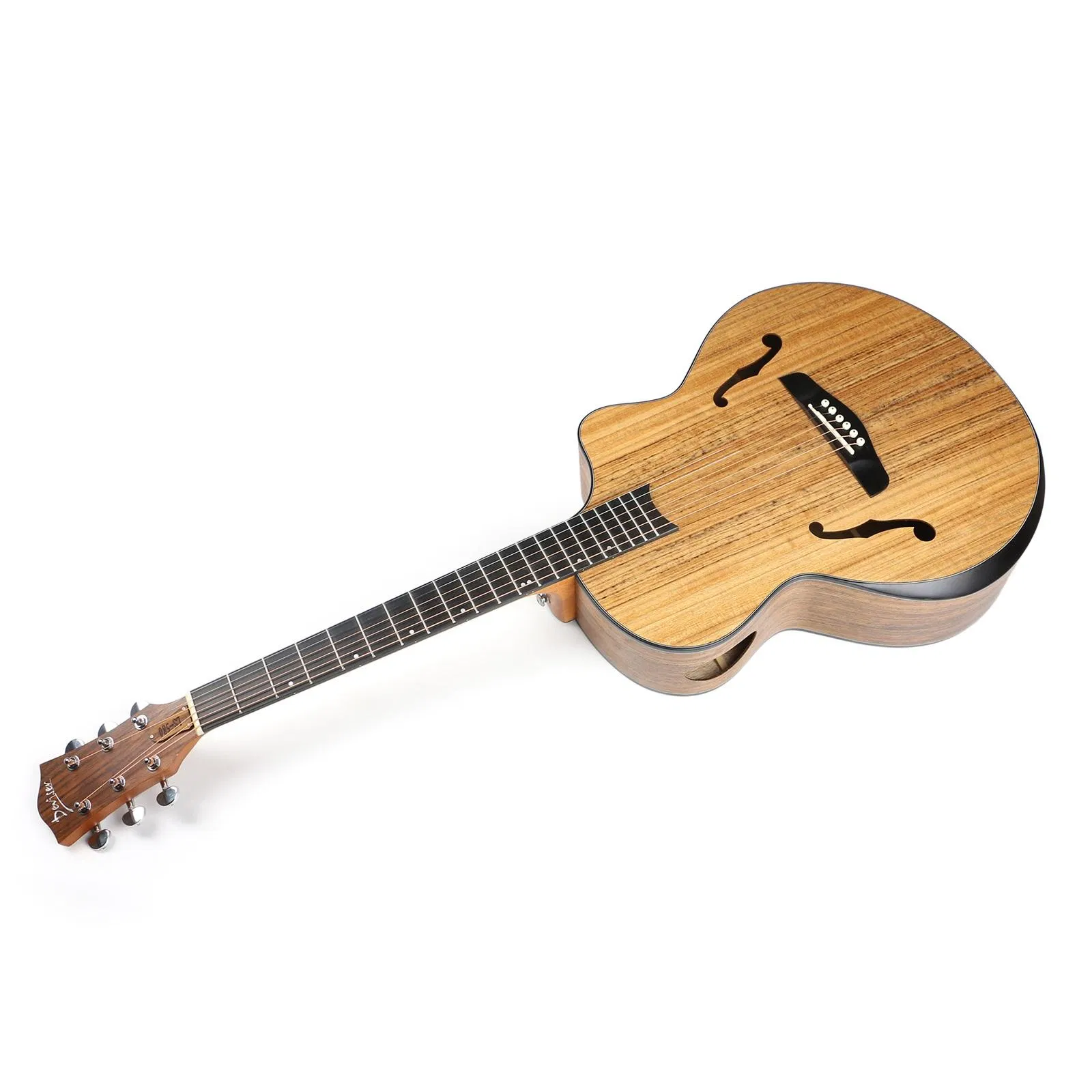 New Product Listing 40 Inch Sound Hole Desiqn Folk Acoustic Guitar with Side Hollow and Arm-Rest Acoustic Guitar