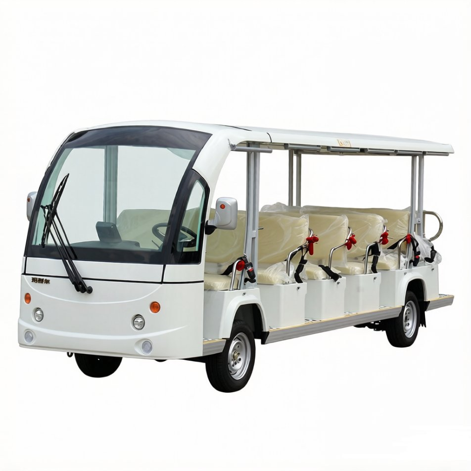 14-Seats Electric Sightseeing Car for Airport School Tourism Reception Shuttle Bus CE
