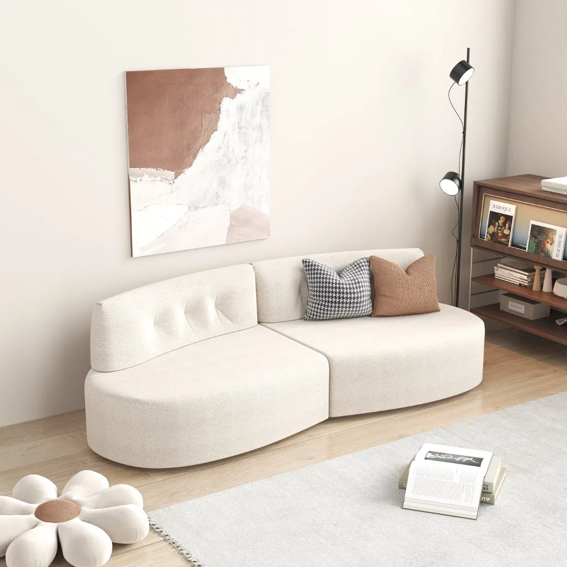 Memory Foam Lumbar Home Sofa Compact Size Viral Comfortable Sofa Trendy Patent Design Living Room Sofa