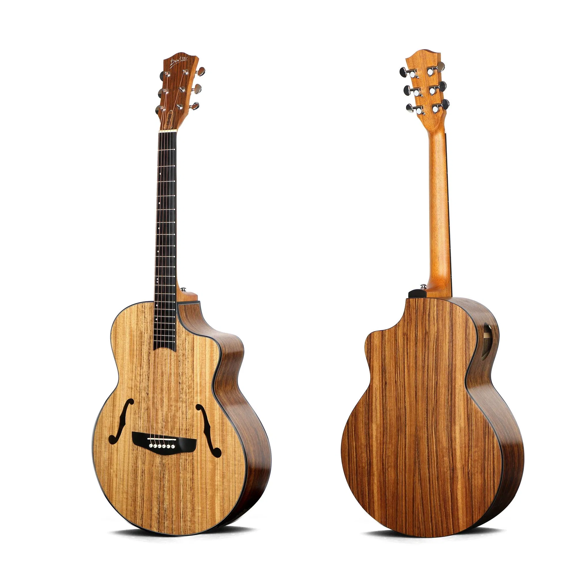 New Product Listing 40 Inch Sound Hole Desiqn Folk Acoustic Guitar with Side Hollow and Arm-Rest Acoustic Guitar