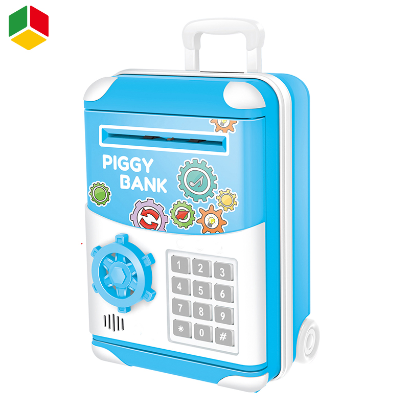 QS New Style Pull Rod Box Creative Piggy Bank Toys Children Puzzle Financial Mini Safe Deposit Box Electric ATM Piggy Bank Toys