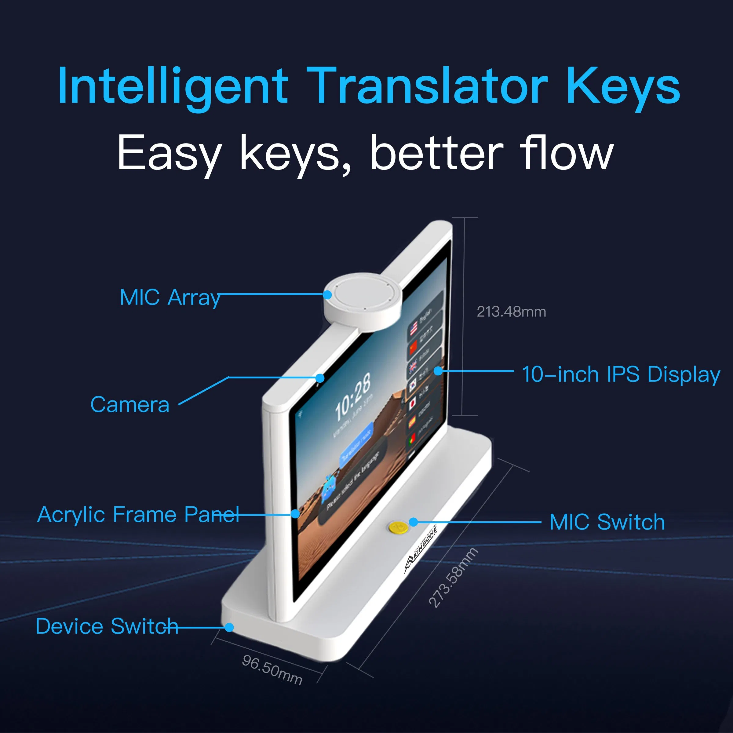 Ai Powered Translator Device with Visual Error Correction Supports 37 Languages for Front Desk and Customer Service
