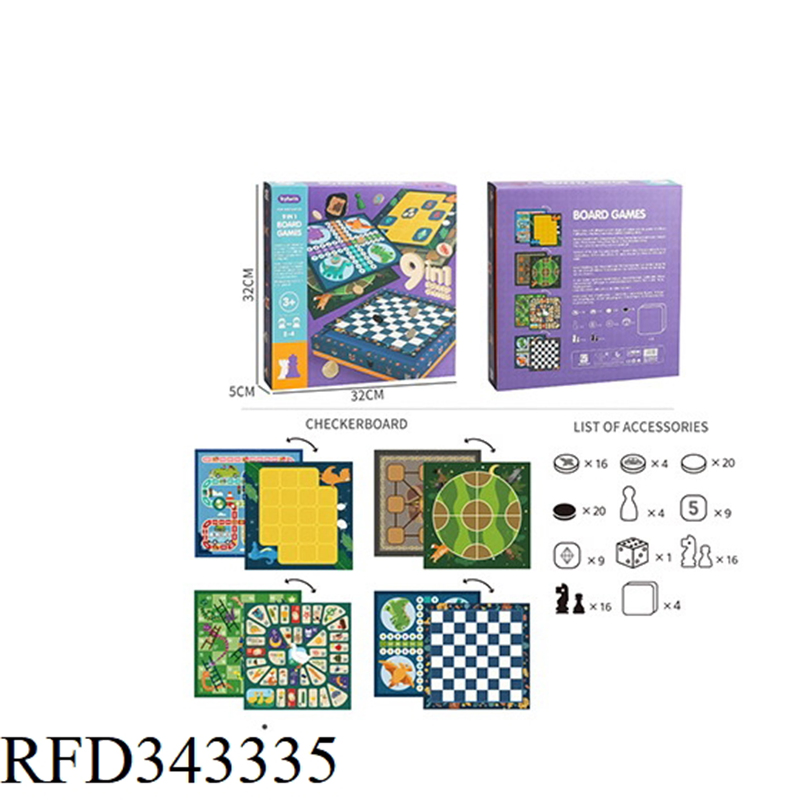 9-in-One Puzzle Game Chess Toy Chess Board Game Early Education Toys