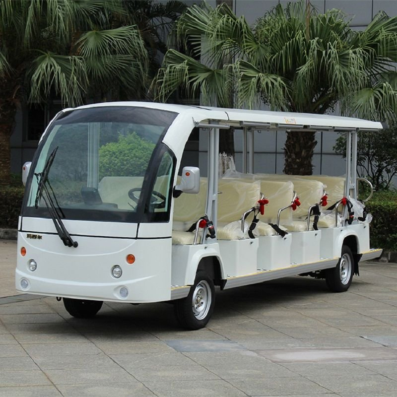 14-Seats Electric Sightseeing Car for Airport School Tourism Reception Shuttle Bus CE