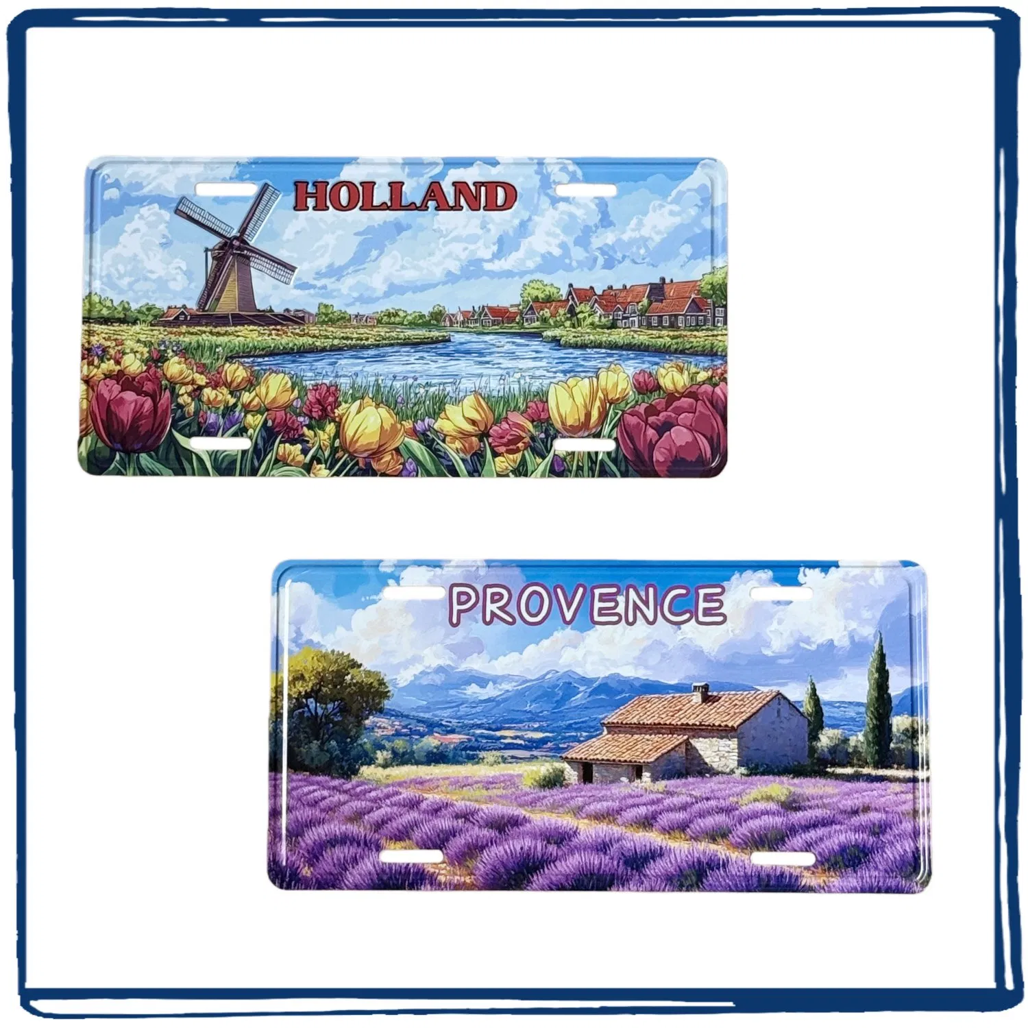 Souvenirs License Plate Metal Decorative Wall Hang Aluminum Embossed Print Tourism Novelty