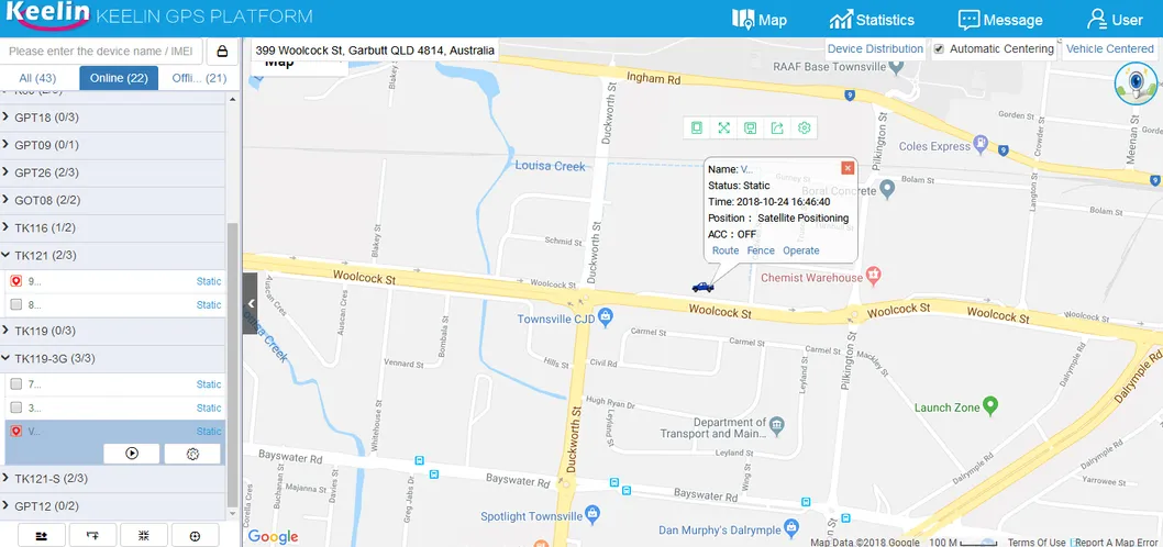 Tracking Platform Interface
