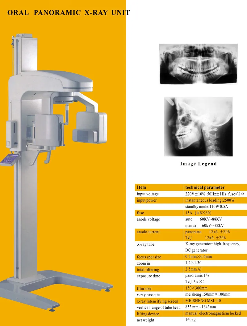 Panoramic dental x-ray unit details