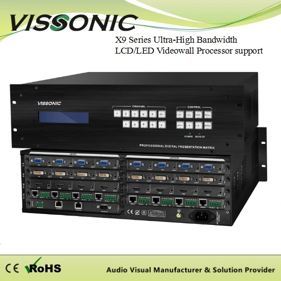 X9 Series Ultra-High Bandwidth LCD/LED Seamless Videowall Processor Support Multi-Window Matrix Switcher