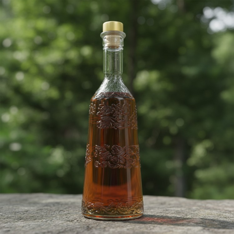 New Product Listing Fashionable Glass Jar Traditional Round Exquisite Glass Liquor Bottle