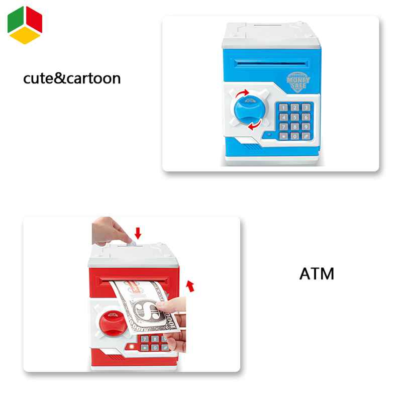 QS Automatic ATM Piggy Bank Toys Kids Mini Puzzle Electric Code Password Piggy Bank Coin Financial Toys Great Gift Toy for Kids