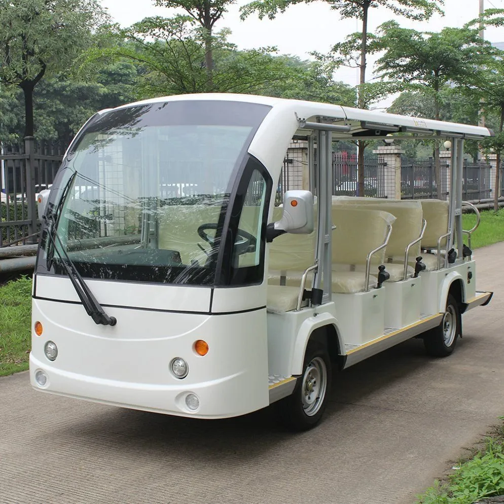 14-Seats Electric Sightseeing Car for Airport School Tourism Reception Shuttle Bus CE