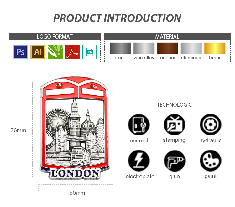 Wholesale Customised Europe Switzerland Tourism Souvenirs Enamel 3D Logo Metal Fridge Magnets