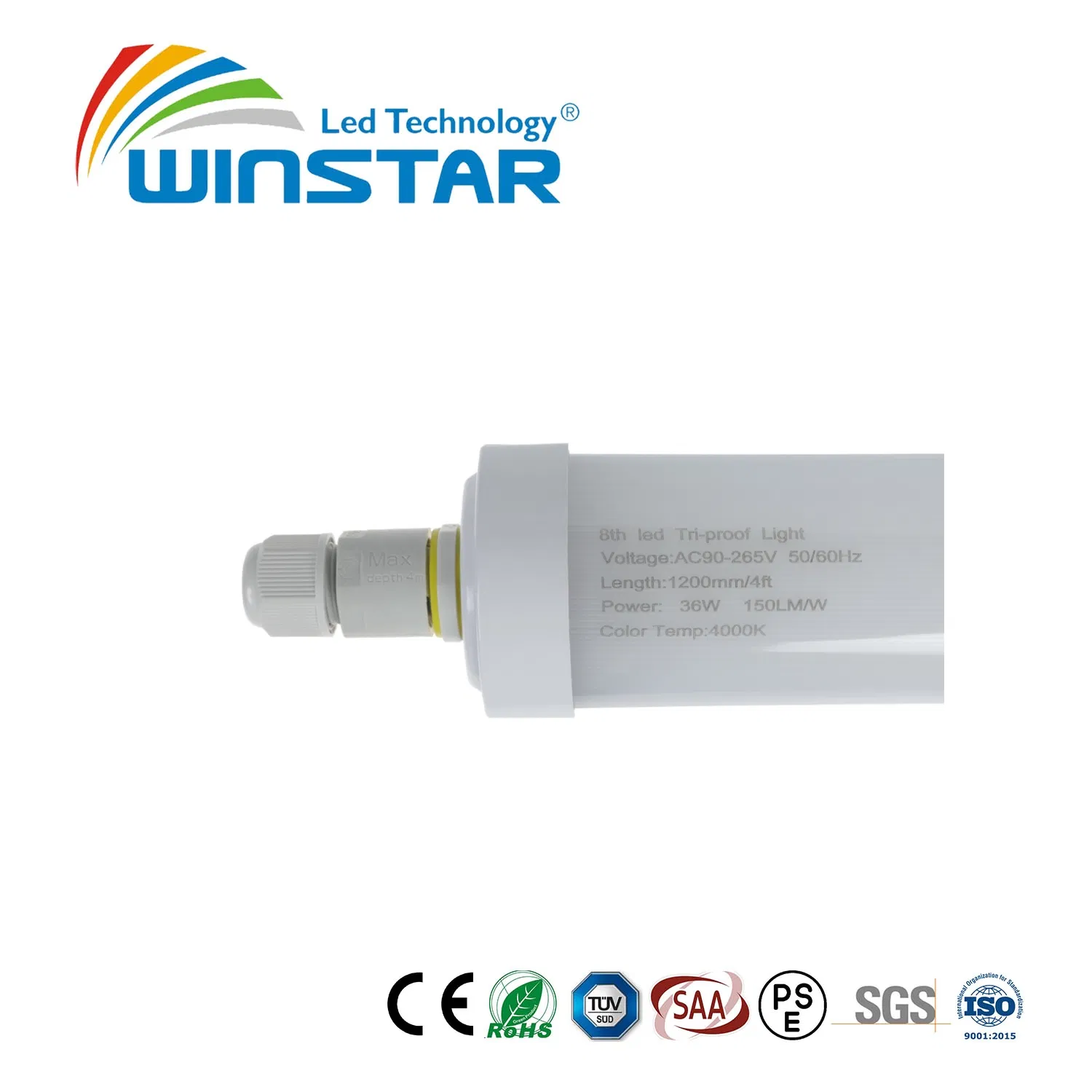 Industrial LED Batten Tri-Proof Light IP65 Patent Design-G8th