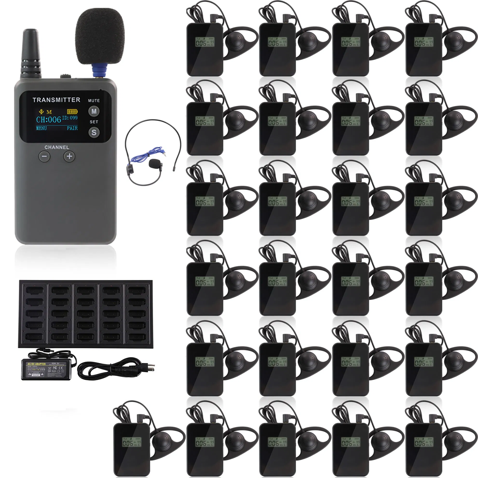 Wireless Audio Guide System 999 Channels Type-C Port for Tourism Visit Translation