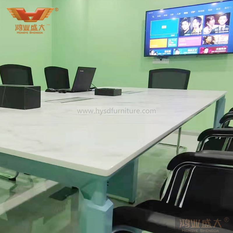 2020 New Style White Sintered Stone Office Meeting Table Conference Desk for Hotel Contract (YB-2020-3)