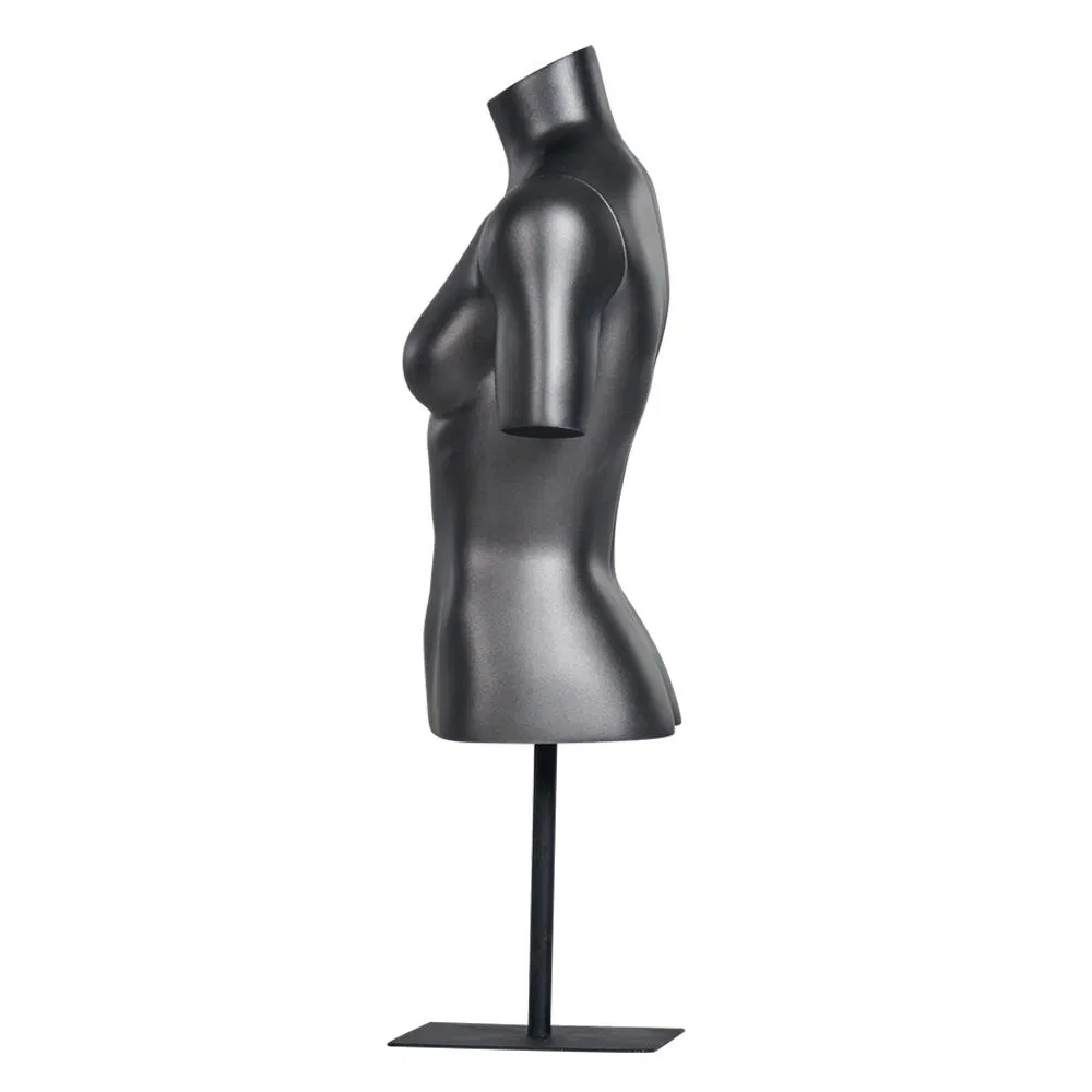 Fiberglass Half Body Black Torso Mannequin for Women