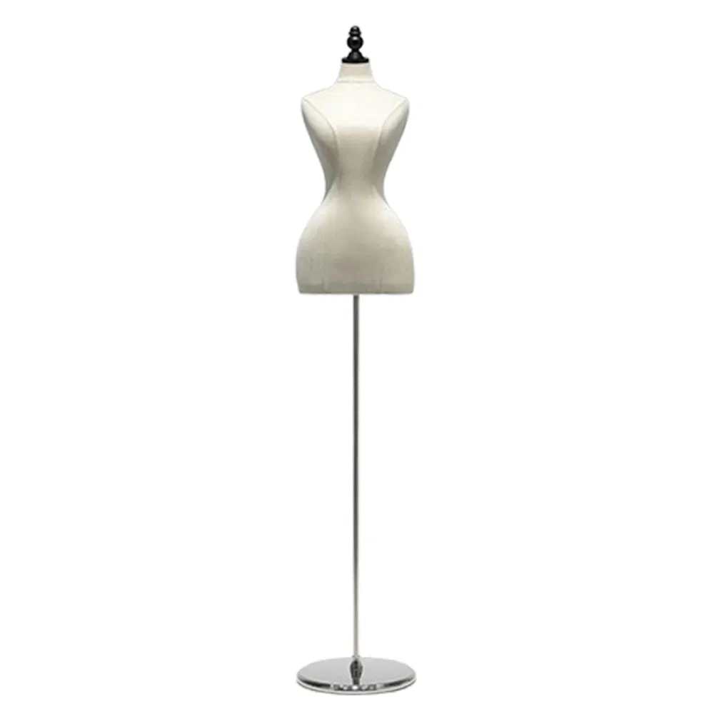 Factory Wholesale Headless Half Body Mannequin in Glossy/Matt White/Black with Crown Head and Metal Base Made of PP/PE/Fiberglass for Female Bride Dress Display