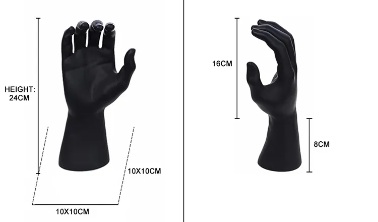 Mannequin Hands Dimension