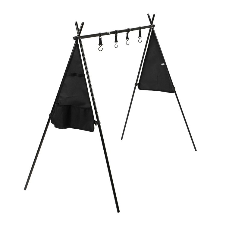 Outdoor Camping Bag Foldable Triangle Rack Portable Storage Light Stand Picnic Tableware Drying Practical Hanger