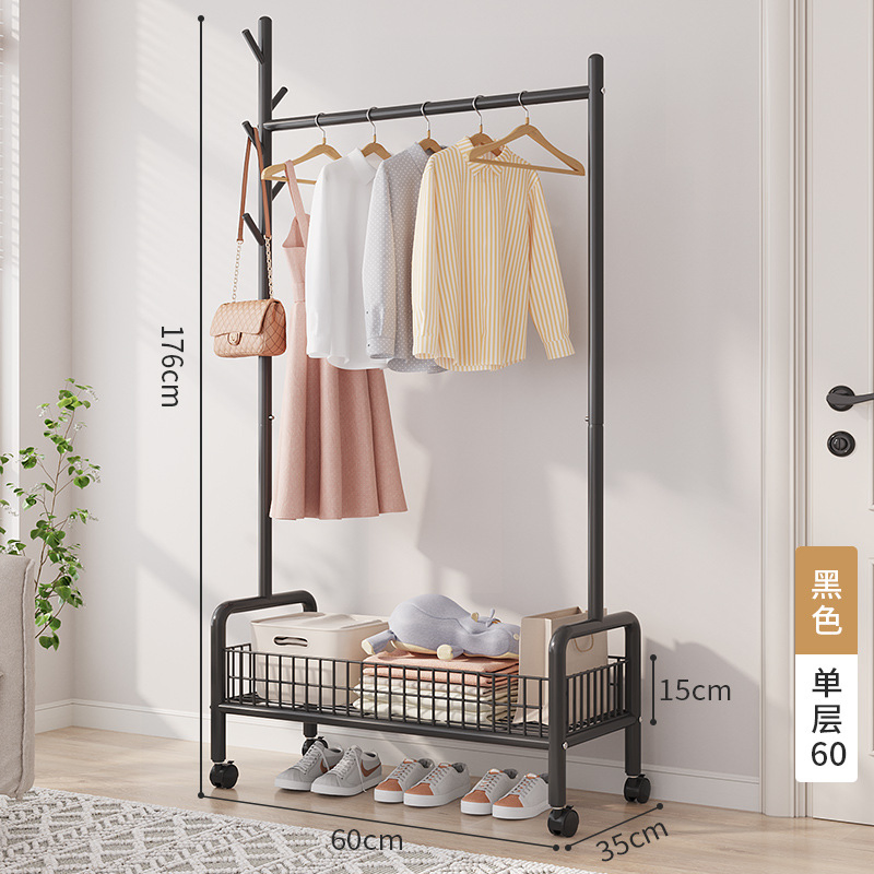 Wholesale Coat Metal Frame Clothes Display Rack Hanger Stand Clothing Garment Rack with Hooks Wheels