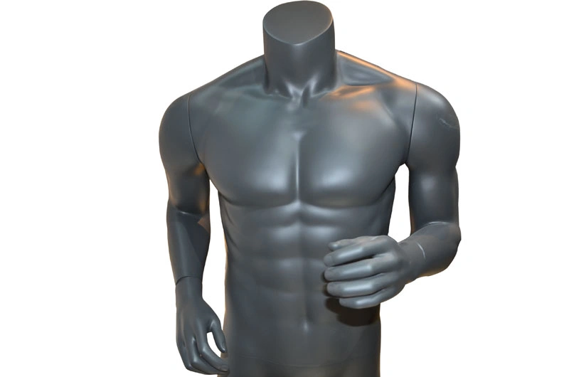 Window Display Luxury Brand Fiberglass Matte Grey Headless Sports Mannequin