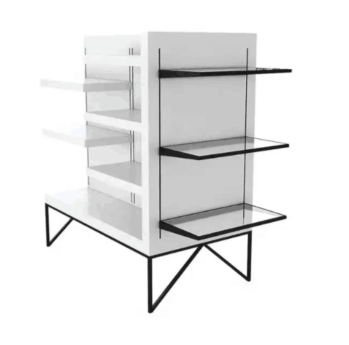 Economical Retail Shop Tabletop Wooden Flooring 4-Way 3-Tier Cup Coffee Mug Display Rack