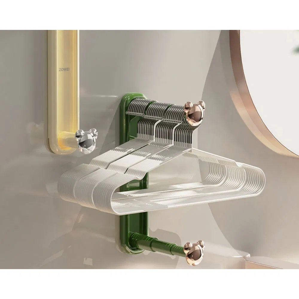 Vision Wall Mounted Retractable Hanger Storage Rack Punch-Free Wyz28085