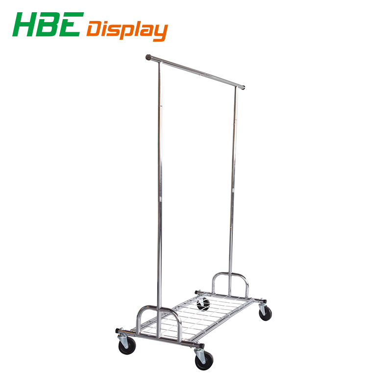 Eco-Friendly Balcony Iron Clothing Stand Metal Clothes Single Hanger Rack