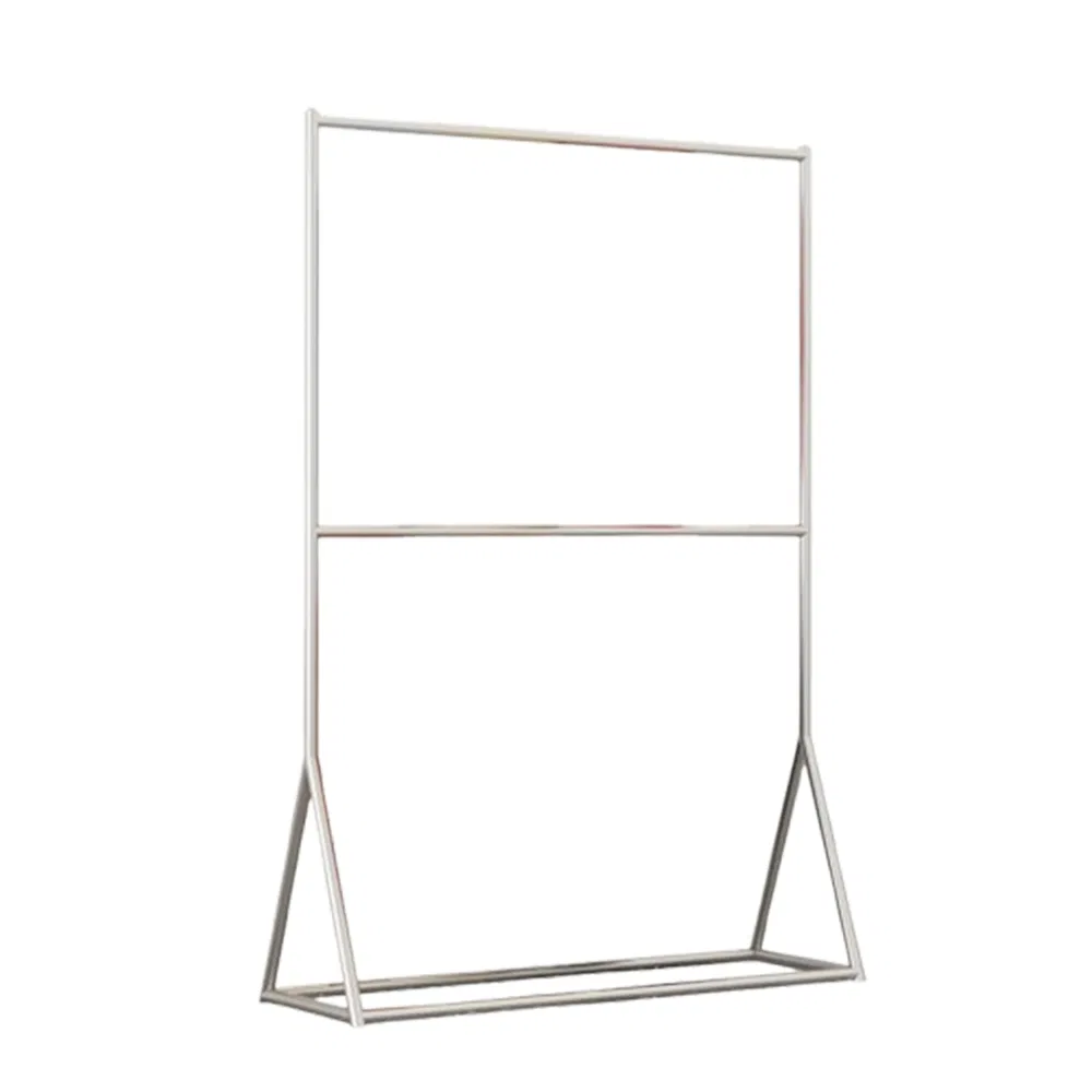 Hot Sale Single/Doubie-Layer Abjustable Hanging Metal Clothes Display Rack in Glossy Black/White/Golden/Silver with Made of Iron/Steel for Boutique/Houseware