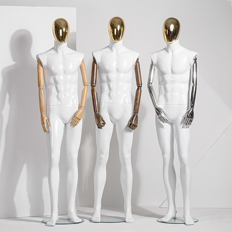PP Female and Male Mannequin Wih Chromed Surface