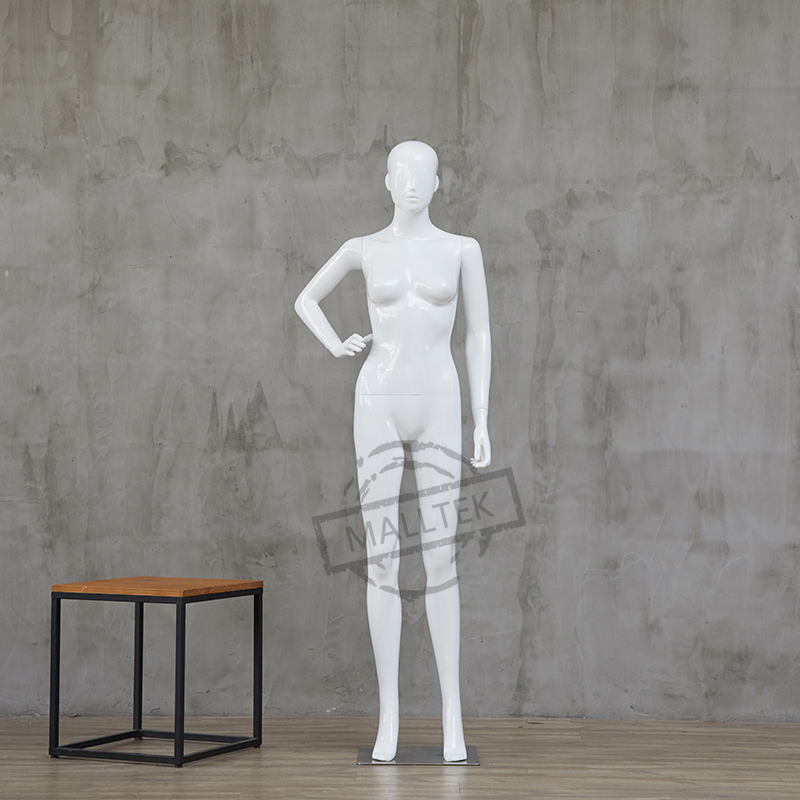 Hot Sale Garment Store Window Display Glossy White Plastic Mannequin