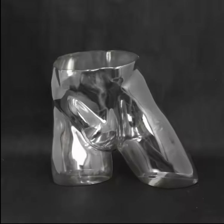 PC Plastic Torso Male Big Hip Butt Display Transparent Mannequin Underwear
