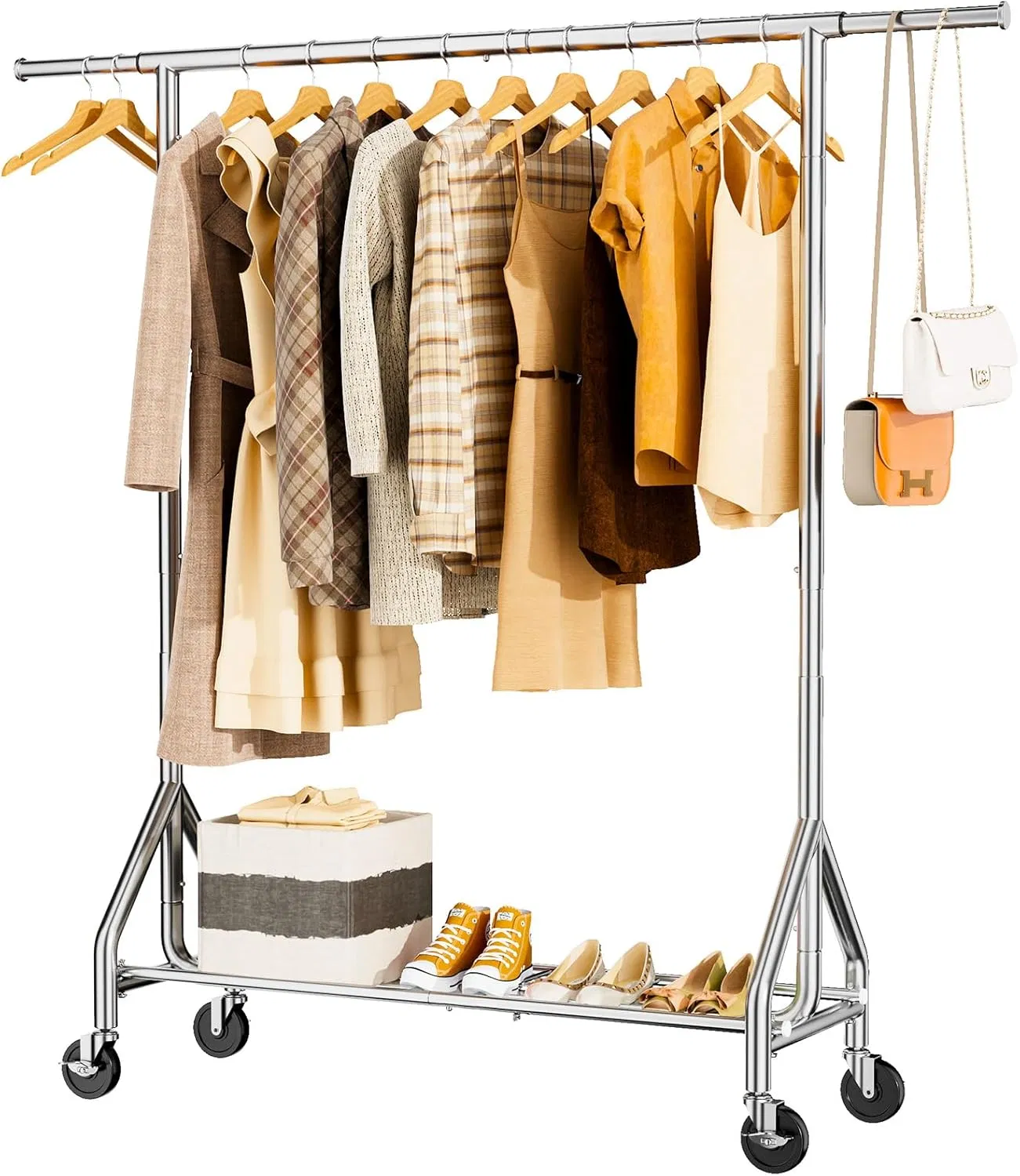 Metal Clothes Drying Rack Household Heavy Duty Clothes Hanger for Indoor Use