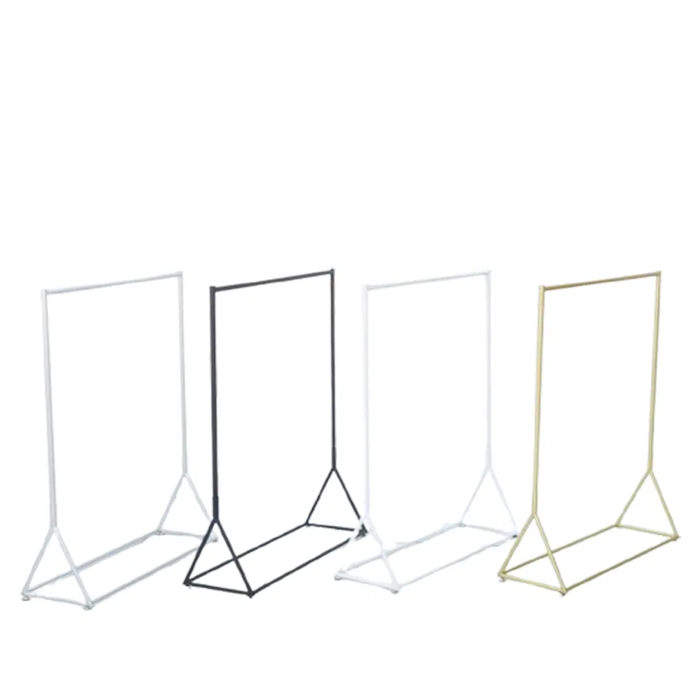 Hot Sale Single/Doubie-Layer Abjustable Hanging Metal Clothes Display Rack in Glossy Black/White/Golden/Silver with Made of Iron/Steel for Boutique/Houseware