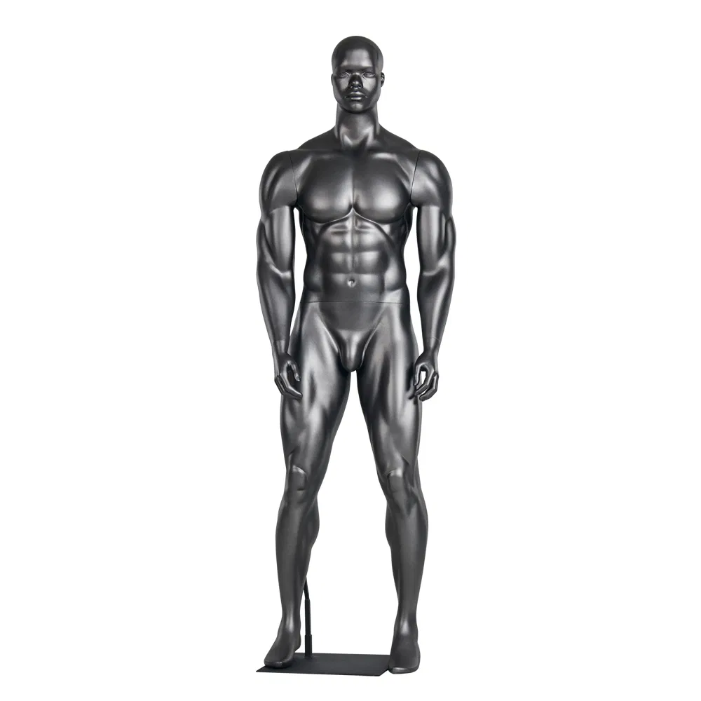 Strong Muscle Standing Male Mannequins Good Quality Powerful Full Body Realistic Head Fiberglass Men for Adults Plus Size