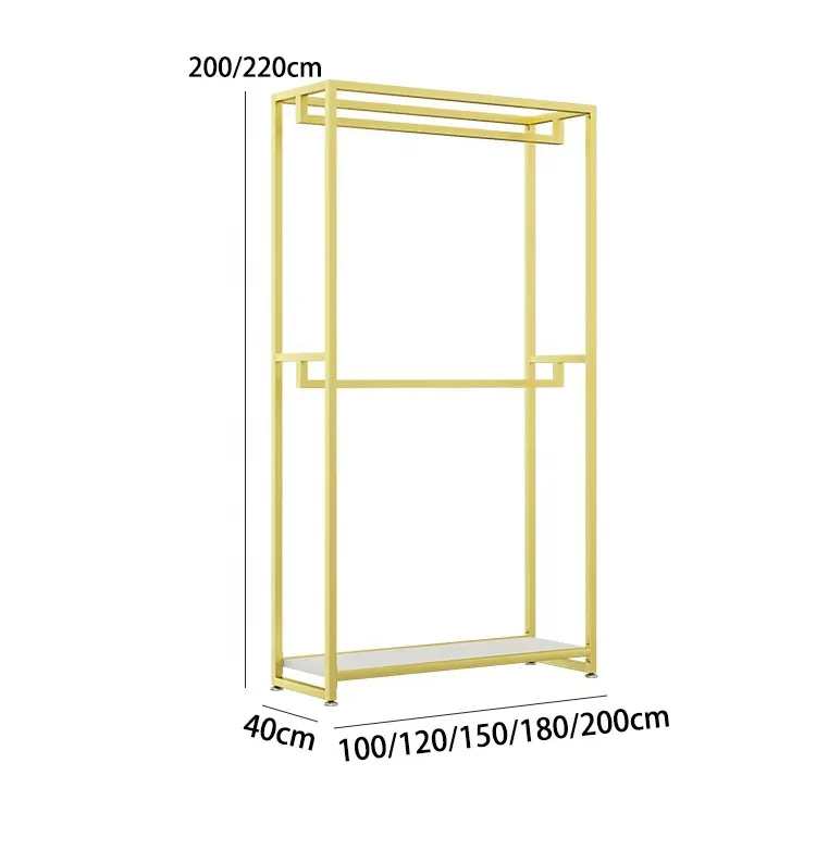 Hot Customized Metal Modern Wedding Dress Hanger Long Clothes Rack for Retail Store Display for Garment Shops Clothing Retailers