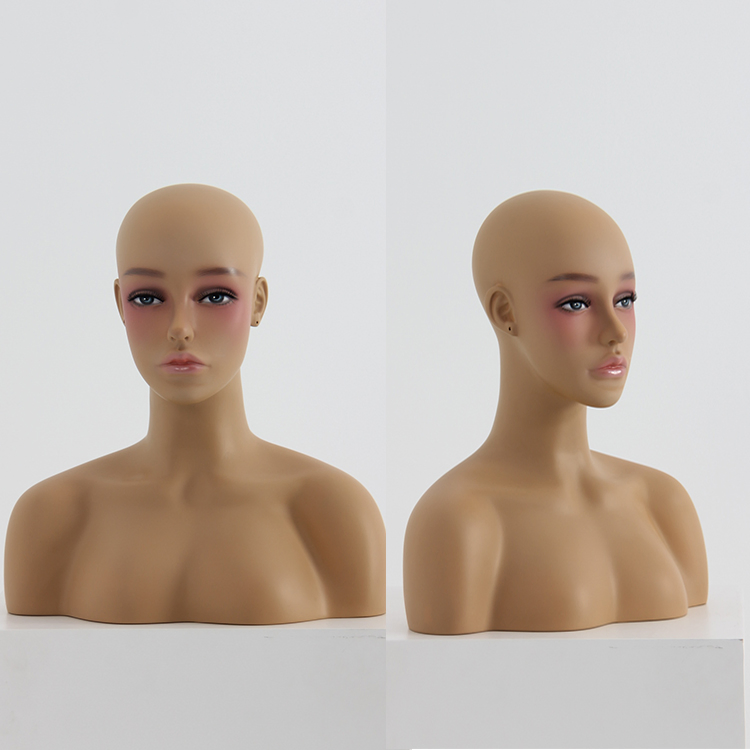 Customize Makeup Face Realistic Female Mannequin Head Bust Mannequin Head with Shoulders