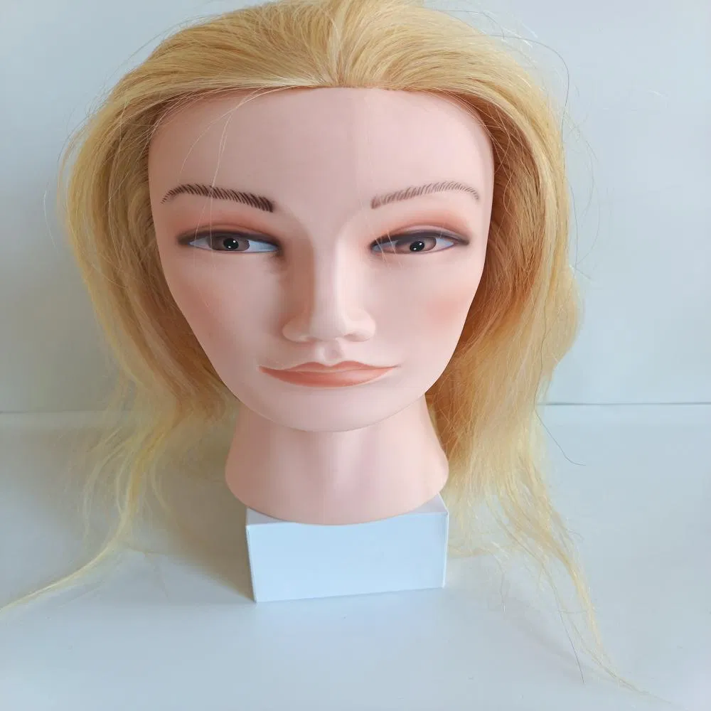 Realistic 100% Human Hair Mannequin Head for Hair Training