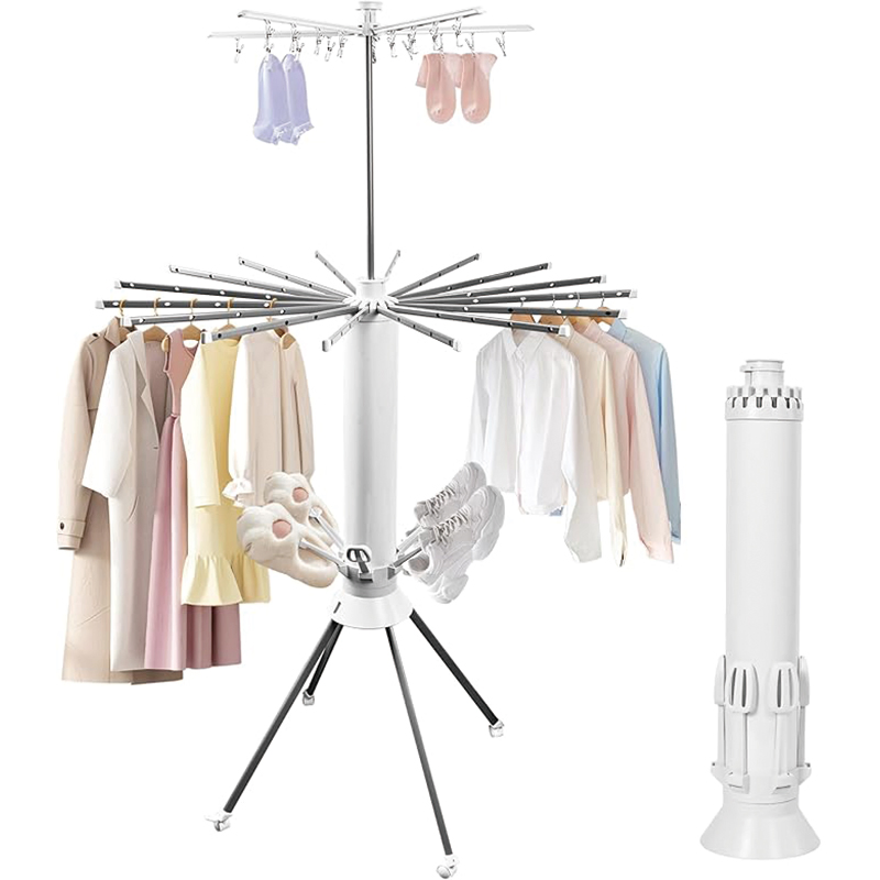 Collapsible Roasting Octopus Standing Cloth Drying Rack 4-Legged Design Metal Foldable Laundry Tripod Clothes Dryer Hanger Racks