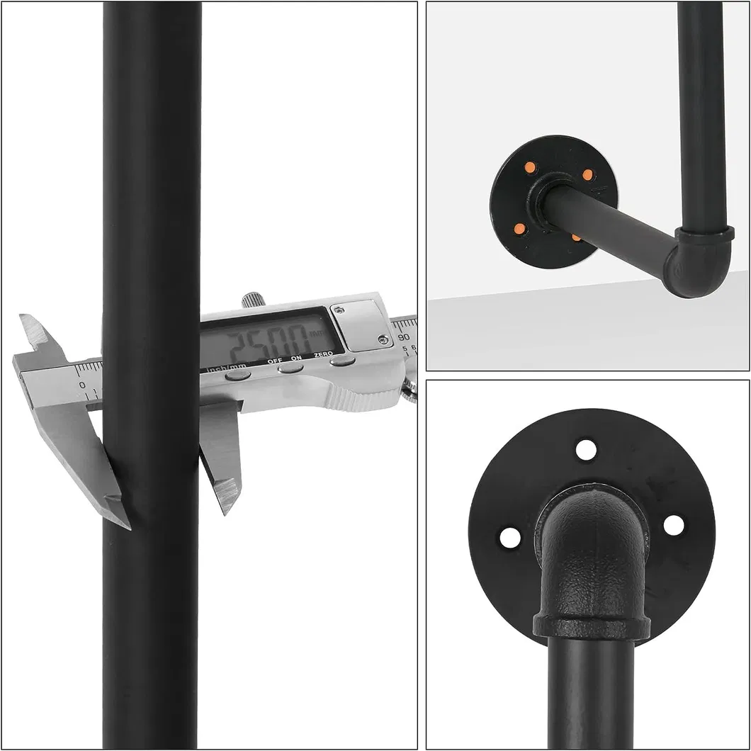 Wall Mounted Heavy Duty Closet Storage Metal Rod Iron Garment Hanging Bar