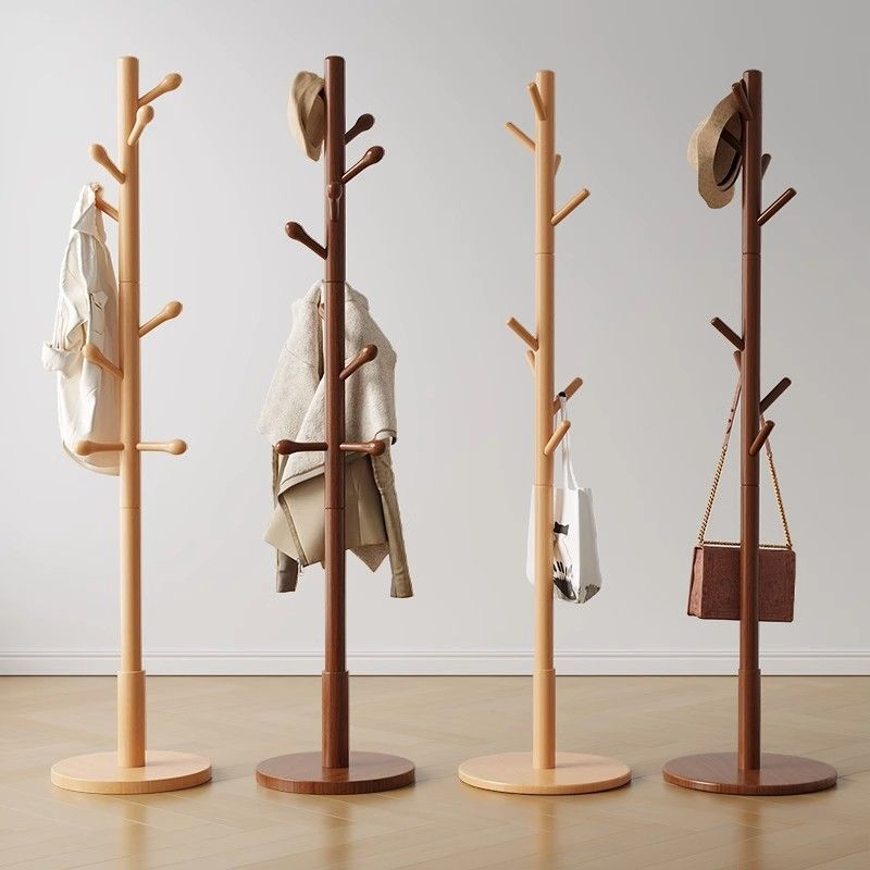 Solid Wood Hanger Floor Standing Wardrobe Rack Clothes Hanging Rack