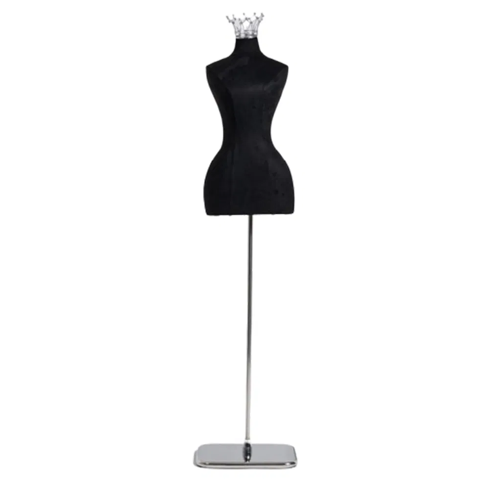 Factory Wholesale Headless Half Body Mannequin in Glossy/Matt White/Black with Crown Head and Metal Base Made of PP/PE/Fiberglass for Female Bride Dress Display