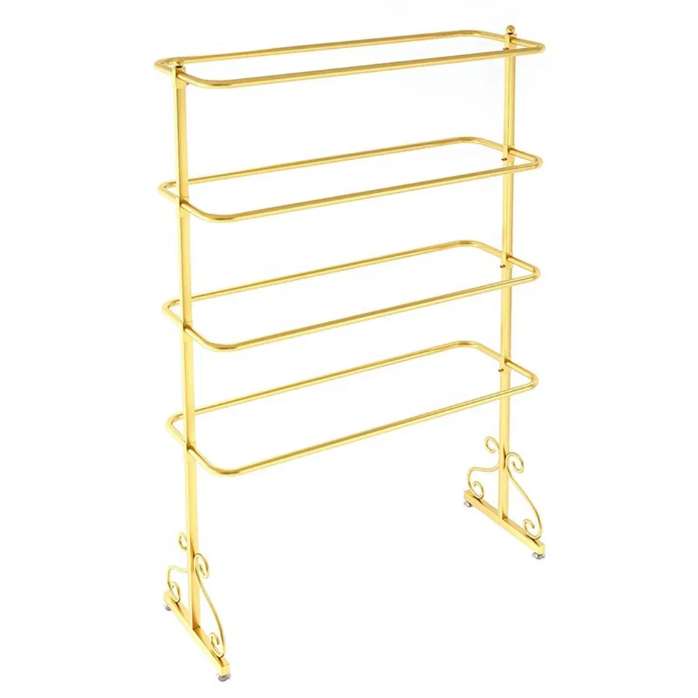 Modern Fashion Oval Double-Sided Multi-Layer Shorts/Bras/Socks Display Rack in Black/White/Golden Made of Ironwork for Couture