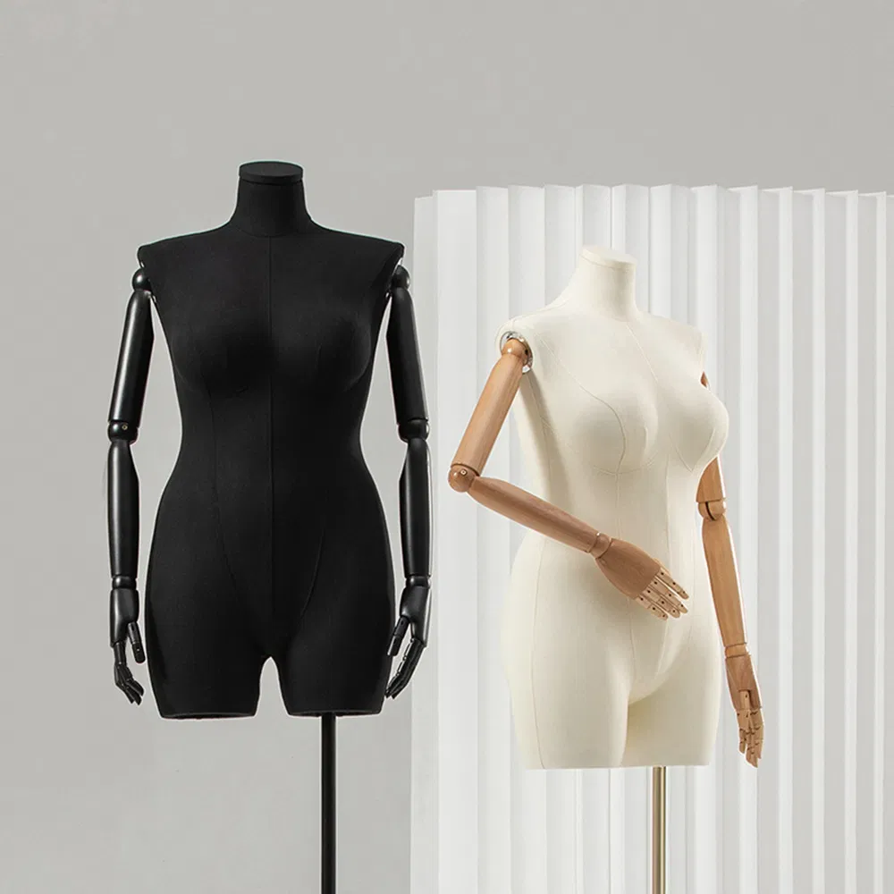 Hot Sale Headless Mannequin in Glossy/Matte White/Black with Adjustable Height Base Made of PP/PE/ABS/Fiber Glass for Slightly Overweight Female Garment Display