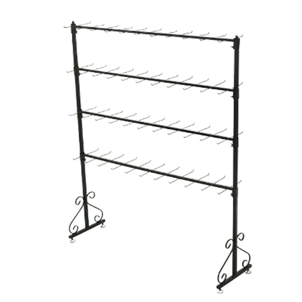 Mobile Multi-Layer Suspended Display Rack for Socks/Gloves/Hats in Black/White with Wheels Made of Iron Material for Clothing Store