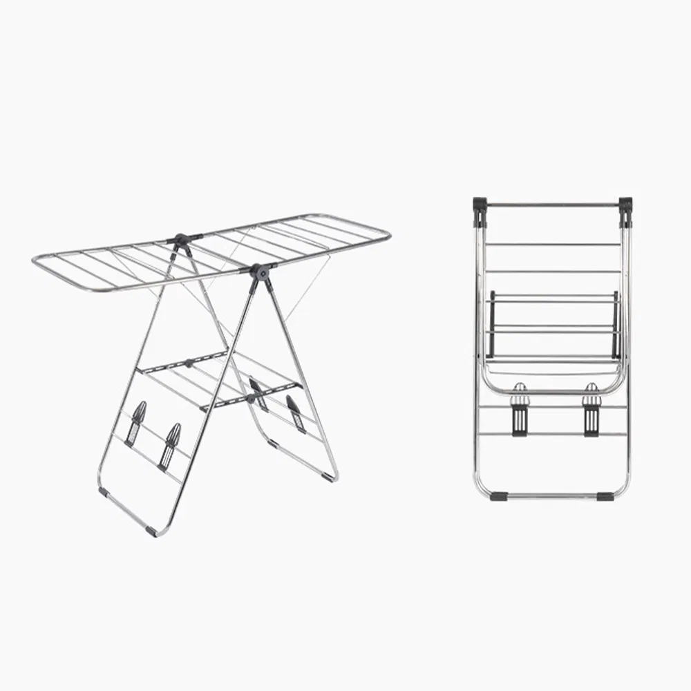 Heavy Duty Metal Clothes Laundry Drying Racks Made of Durable Stainless Steel in Gun Black/Blue/White/Grey with Multi-Layer for Female/Male Shirt/Dresses/Pants